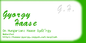 gyorgy haase business card